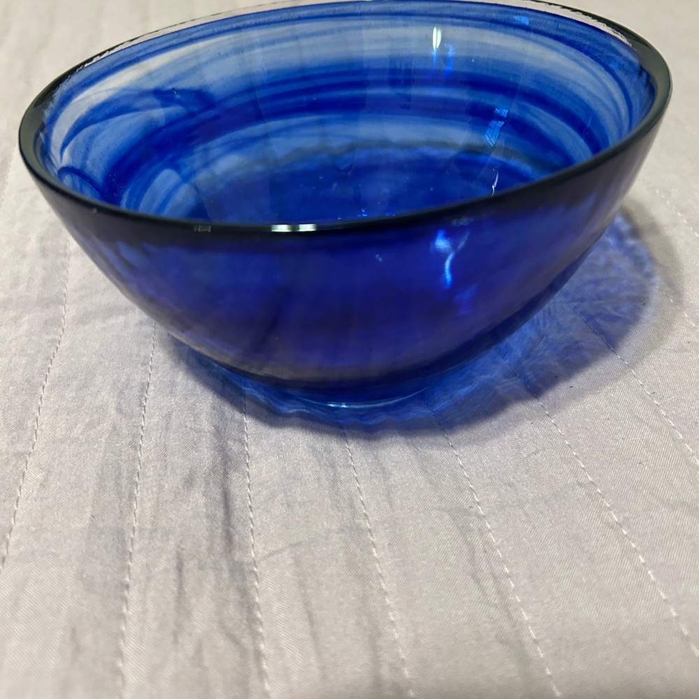 Blue glass bowl